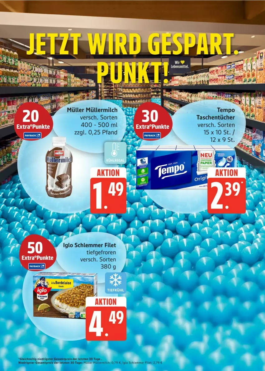 Aktueller Prospekt Edeka - Prospekte - von 30.12.2026 bis 03.01.2027 - strona 21 - produkty: eis, filet, iglo, milch, Müller, müllermilch, reis, Tasche, taschen, taschentücher, Tempo, Ti, tücher, ZTE