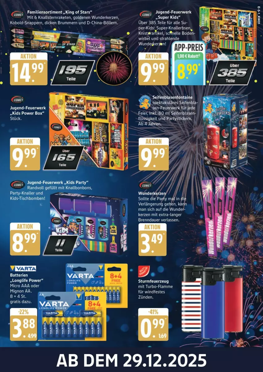 Aktueller Prospekt Edeka - Prospekte - von 30.12.2026 bis 03.01.2027 - strona 5 - produkty: auer, batterie, batterien, bonbons, eier, eis, elle, kerze, lamm, Raketen, reis, rum, rwe, Seife, senf, tee, Ti, tisch, Tischbomben