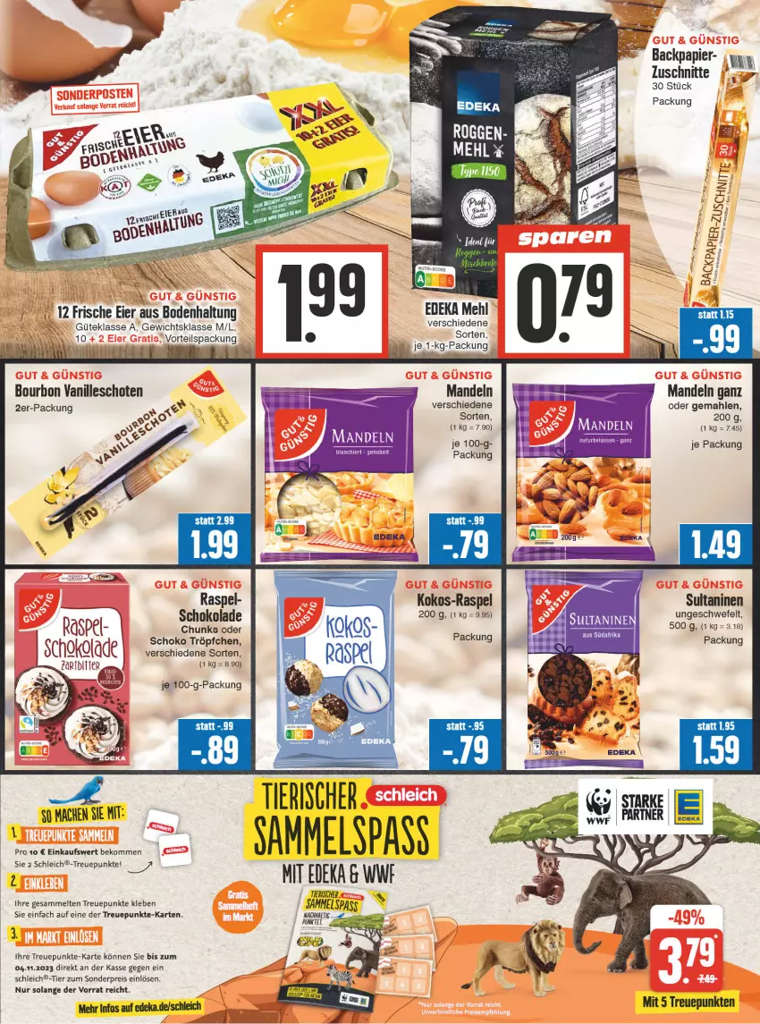 Aktueller Prospekt Edeka - Angebote der Woche - von 02.10 bis 07.10.2023 - strona 17 - produkty: beko, bourbon, bourbon vanille, deka, eier, eis, kokos, mac, mandel, mandeln, mehl, natur, papier, reis, Schleich, schoko, schokolade, Ti, vanille