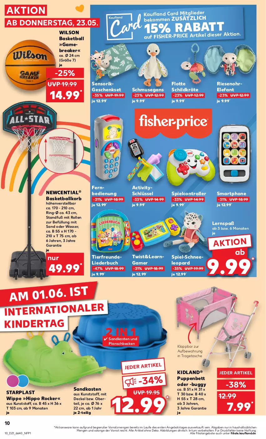 Aktueller Prospekt Kaufland - Prospekt - von 23.05 bis 29.05.2024 - strona 10 - produkty: angebot, angebote, ball, beko, bett, buch, Buggy, decke, Deckel, Elefant, ente, geschenkset, hipp, Kinder, korb, Liederbuch, ndk, planschbecken, Puppe, ring, Roller, Sandkasten, smartphone, Tasche, Ti, tragetasche, wasser, ZTE