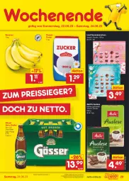 Gazetka promocyjna Netto Marken-Discount - Filial-Angebote - Gazetka - ważna od 24.06 do 24.06.2023 - strona 29 - produkty: angebot, banane, bananen, bestpreis, dovgan, eis, gösser, kaffee, lindt, melitta, natur, natur radler, pralinen, radler, reis, Ti, ZTE, zucker