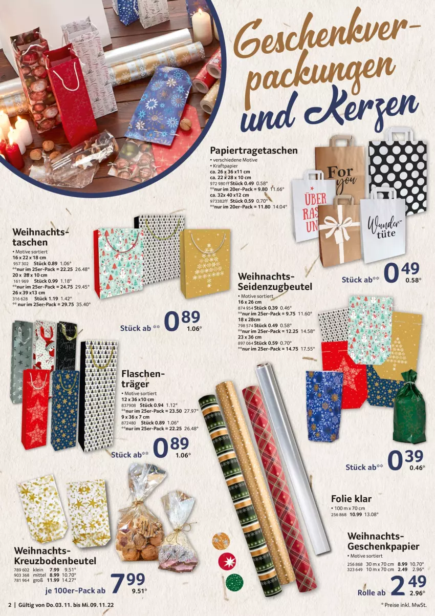 Aktueller Prospekt Selgros - Non Food - von 03.11 bis 09.11.2022 - strona 2 - produkty: beutel, eis, flasche, kraft, papier, reis, Tasche, taschen, Ti, tragetasche