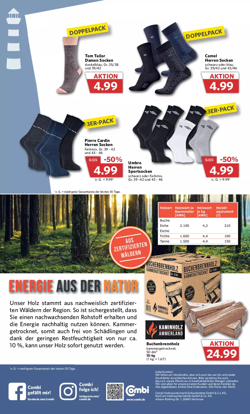 Aktueller Prospekt Combi - Prospekte - von 12.12 bis 17.12.2022 - strona 4 - produkty: Brennholz, buch, dekoration, eis, erde, Holz, LG, Pierre Cardin, Rauch, reis, ring, Schleich, socken, Sport, sportsocken, Ti, tom tailor, Umbro, ZTE