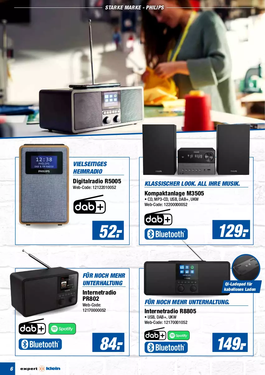 Aktueller Prospekt Expert Olpe - Prospekte - von 17.02 bis 23.02.2022 - strona 6 - produkty: Kompaktanlage, Mp3, Philips, Radio, Ti, usb