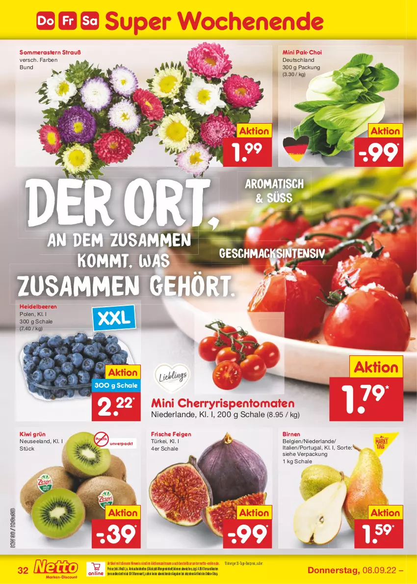 Aktueller Prospekt Netto Marken-Discount - Filial-Angebote - von 05.09 bis 10.09.2022 - strona 32 - produkty: asti, beere, beeren, bestpreis, Birnen, eis, Elan, Feigen, heidelbeere, heidelbeeren, kiwi, LG, mac, ndk, reis, rispentomaten, Schal, Schale, Ti, tisch, tomate, tomaten, usb, versandkostenfrei