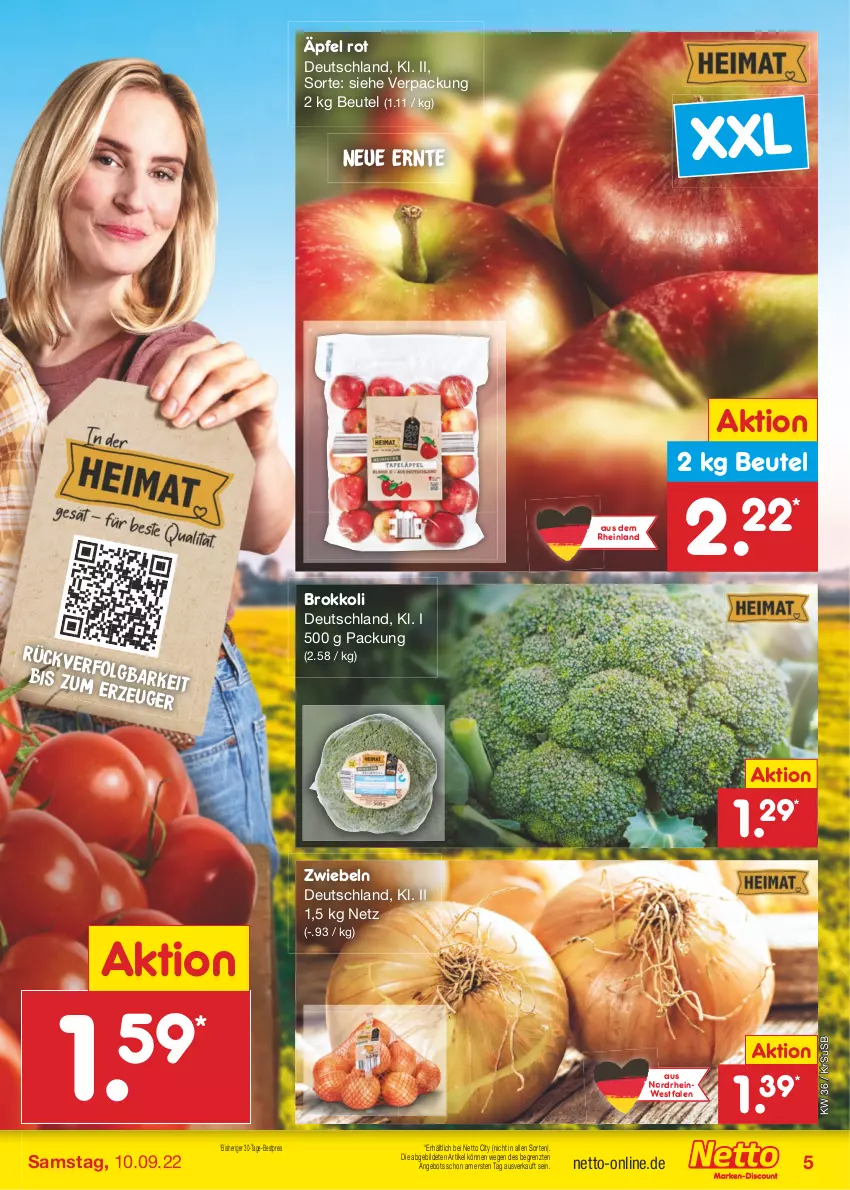 Aktueller Prospekt Netto Marken-Discount - Filial-Angebote - von 05.09 bis 10.09.2022 - strona 5 - produkty: angebot, bestpreis, beutel, brokkoli, eis, LG, reis, Ti, usb, ZTE, zwiebel, zwiebeln