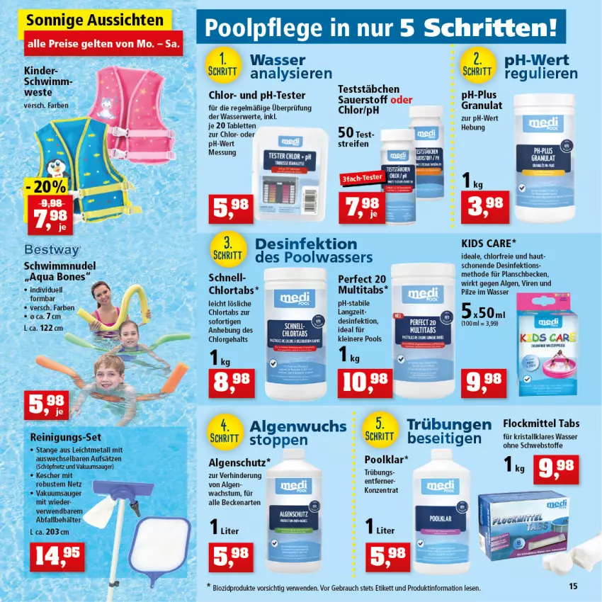 Aktueller Prospekt Thomas Philipps - Prospektwerbung - von 02.05 bis 07.05.2022 - strona 15 - produkty: aqua, auer, bio, biozidprodukte, Desinfektion, eis, leine, LG, pilze, planschbecken, pool, Rauch, reifen, rwe, tablet, tablett, Tablette, tee, Ti, wasser