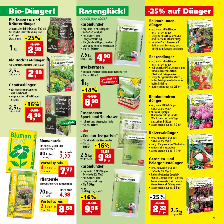 Aktueller Prospekt Thomas Philipps - Prospektwerbung - von 02.05 bis 07.05.2022 - strona 9 - produkty: beere, beeren, berliner, bio, blume, blumen, blumenerde, Blüte, dünger, eis, erde, früchte, Garten, Gemüsedünger, geranie, geranien, grüner jan, kräuter, kübelpflanzen, mac, obst, pflanze, pflanzen, pflanzerde, rasen, rasendünger, rasensamen, Rauch, reis, sac, salat, Spezi, Sport, Ti, tomate, tomaten, vorteilspreis