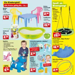 Gazetka promocyjna Thomas Philipps - Prospektwerbung - Gazetka - ważna od 07.05 do 07.05.2022 - strona 13 - produkty: batterie, batterien, eis, hipp, Kinder, Kinderspiel, leine, ndk, reis, Sandkasten, Schaukel, Seife, senf, spielsand, stapelstuhl, stuhl, Ti, tisch