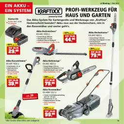 Gazetka promocyjna Thomas Philipps - Prospektwerbung - Gazetka - ważna od 07.05 do 07.05.2022 - strona 19 - produkty: akku, akku-heckenschere, Akku-Hochentaster, akku-rasenmäher, Brei, einhell, Garten, heckenschere, Kette, kraft, ladegerät, messer, ohne akku und ladegerät, rasen, rasenmäher, rasentrimmer, säge, Schere, Teleskop, Ti, werkzeug, werkzeuge