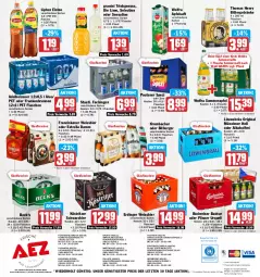 Gazetka promocyjna Aez - Prospekte - Gazetka - ważna od 17.06 do 17.06.2023 - strona 16 - produkty: adelholzener, AEZ, alkohol, apfel, apfelsaft, bier, bitburger, brunnen, buch, budweiser, burger, drucker, eis, eistee, elle, Engel, ente, erdinger, Estrella Damm, fisch, flasche, franziskaner, Germ, getränk, getränke, gin, glasflasche, granini, Holz, kerze, köstritzer, krombache, krombacher, limo, lipton, nuss, Paula, paulaner, perla, pils, pilsner, pilsner urquell, reis, rel, ring, rum, saft, säfte, Spezi, Staatl. Fachingen, tee, teller, thomas henry, Ti, uhr, weissbier, ZTE