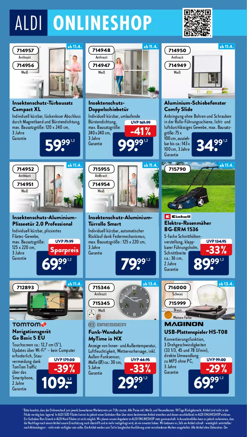 Aktueller Prospekt AldiSud - ALDI Aktuell - von 11.04 bis 16.04.2022 - strona 34 - produkty: aldi, alle artikel ohne dekoration, angebot, angebote, auer, auto, Bau, braun, Brei, bürste, bürsten, computer, dekoration, eis, Elektro, elektro-rasenmäher, ente, erde, fenster, gin, insektenschutz, latte, Laufen, Mp3, navigationsgerät, ndk, pute, rasen, rasenmäher, reis, ring, rwe, schrauben, sekt, smartphone, Spiele, Ti, tisch, tomtom, touchscreen, uhr, usb, wanduhr