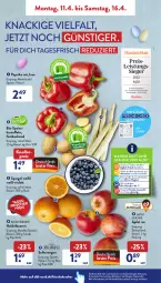 Gazetka promocyjna AldiSud - ALDI Aktuell - Gazetka - ważna od 16.04 do 16.04.2022 - strona 2 - produkty: aldi, beere, beeren, beutel, bio, eis, erde, heidelbeere, heidelbeeren, kartoffel, kartoffeln, knallerpreis, kracher, lebensmittel, natur, obst, Obst und Gemüse, orange, orangen, paprika, paprika rot, Rauch, reis, rum, saft, Saftorangen, Schal, Schale, spargel, speisekartoffeln, Ti, und gemüse, Yo