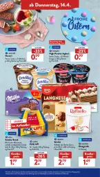 Gazetka promocyjna AldiSud - ALDI Aktuell - Gazetka - ważna od 16.04 do 16.04.2022 - strona 43 - produkty: alle artikel ohne dekoration, alpenmilch, Becher, creme, dekoration, dessert, ehrmann, eis, elle, ferrero, gin, joghur, joghurt, knallerpreis, landliebe, langnese, leibniz, milch, milchreis, milka, orange, pfirsich, Pick Up!, raffaello, reis, schoko, schokolade, snack, stieleis, teller, Ti, ZTE