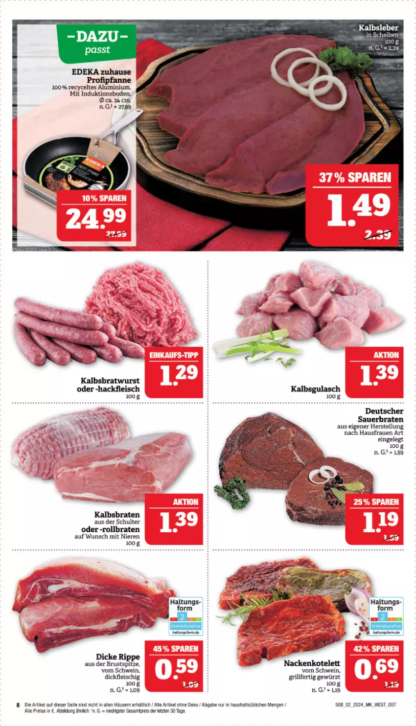 Aktueller Prospekt Marktkauf - Prospekt - von 07.01 bis 13.01.2024 - strona 8 - produkty: auer, braten, deka, eis, fleisch, gewürz, grill, Kalbsleber, pfanne, reis, rollbraten, schwein, Ti, wein, ZTE