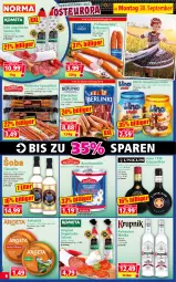 Gazetka promocyjna Norma - Norma - Gazetka - ważna od 07.10 do 07.10.2024 - strona 6 - produkty: aufstrich, Brühwurst, creme, erde, flasche, gin, haselnuss, Haselnusscreme, HP, kabanos, kokos, kondensmilch, kräuter, kräuterlikör, kühlregal, LG, likör, milch, nuss, pflaume, pflaumen, regal, rwe, salami, Spezi, Ti, Ungarische Salami, Wels, wurst, würstchen, zucker