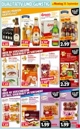 Gazetka promocyjna Norma - Norma - Gazetka - ważna od 07.10 do 07.10.2024 - strona 9 - produkty: alkohol, apfel, bier, butter, Donut, donuts, Edelmarzipan, eis, elle, flasche, geback, gewürz, gin, kirsch, kuchen, mandarine, marzipan, Meister, nuss, pils, pilsener, pralinen, premium pils, pudding, quark, reis, sahne, schnitten, schoko, Stollen, Streuselkuchen, Ti, Trüffel, vanille, waffeln