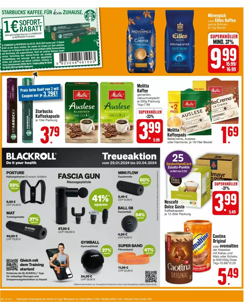 Aktueller Prospekt Edeka - Prospekte - von 04.03 bis 09.03.2024 - strona 12 - produkty: bellacrema, beutel, Brei, decke, deka, deutschlandcard, dolce gusto, espresso, gin, kaffee, kaffeekapseln, kaffeepads, kakao, lack, malz, melitta, nescafe, nespresso, Nike, ovomaltine, schoko, starbucks, Ti