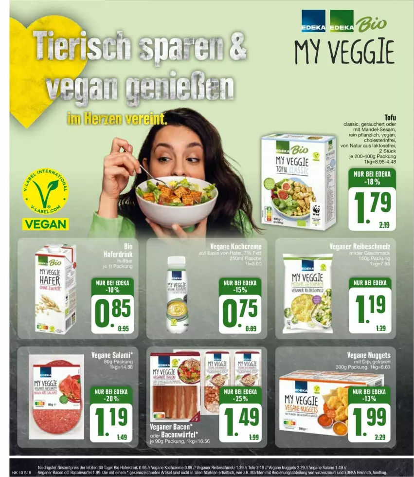 Aktueller Prospekt Edeka - Prospekte - von 04.03 bis 09.03.2024 - strona 18 - produkty: bacon, bio, deka, ente, mandel, natur, sesam, Tofu, veggie