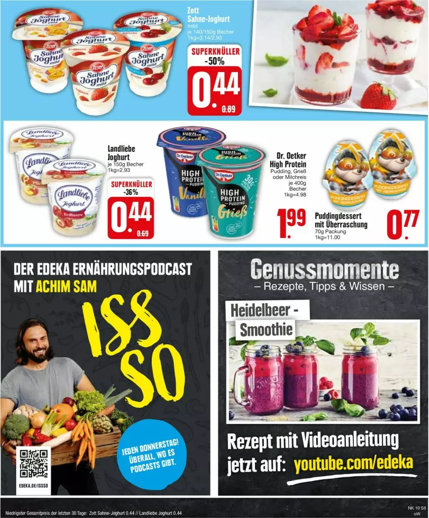 Aktueller Prospekt Edeka - Prospekte - von 04.03 bis 09.03.2024 - strona 5 - produkty: Becher, deka, dessert, eis, ente, joghur, joghurt, landliebe, milch, milchreis, pudding, reis, Ti, Yo