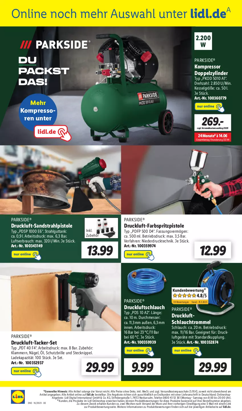 Aktueller Prospekt Lidl - Aktionsprospekt - von 17.04 bis 22.04.2023 - strona 44 - produkty: angebot, angebote, Brille, deka, eis, elle, Klammern, kompressor, lamm, LG, messer, ndk, Parkside, Rauch, reis, rel, Schal, Schale, schlauch, Schutzbrille, telefon, Ti, trommel, uhr, weck