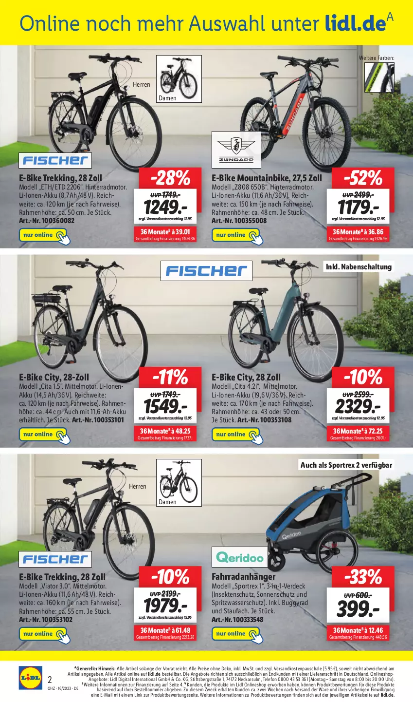 Aktueller Prospekt Lidl - Aktionsprospekt - von 17.04 bis 22.04.2023 - strona 46 - produkty: akku, angebot, angebote, Anhänger, Buggy, dell, E-Bike, eis, elle, erde, Fahrrad, insektenschutz, Mode, Mountainbike, ndk, reis, rel, rwe, Schal, Schale, sekt, sonnenschutz, Sport, telefon, Ti, uhr, wasser, weck