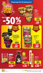 Gazetka promocyjna Lidl - Aktionsprospekt - Gazetka - ważna od 22.04 do 22.04.2023 - strona 38 - produkty: Bona, brot, drink, ehrmann, eis, Eiweißbrot, emmentaler, grafschafter, joghur, joghurt, maggi, Milbona, ndk, oro di parma, pudding, reis, Schal, Schale, terrine, Ti, toblerone, tomate, tomaten