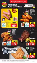 Gazetka promocyjna Lidl - Aktionsprospekt - Gazetka - ważna od 22.04 do 22.04.2023 - strona 5 - produkty: bio, bratwurst, brot, brustfilet, eis, filet, fisch, fische, Fischer, grill, grobe bratwurst, hähnchenbrust, hähnchenbrustfilet, lachs, lachsfilet, mac, medaillons, Meister, minutenschnitzel, reis, rezept, rezepte, rind, rinder, Rindersteak, rwe, schnitzel, steak, Ti, wurst