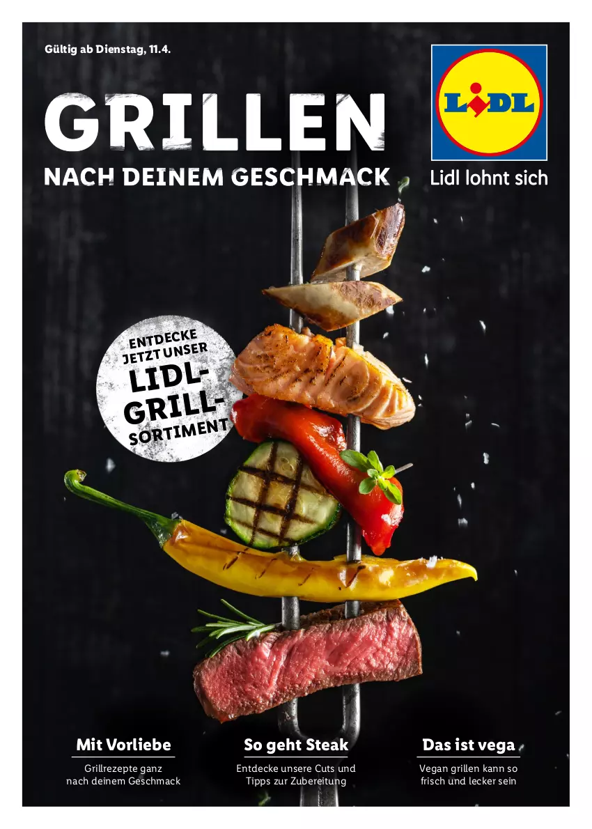 Aktueller Prospekt Lidl - Grillen - von 11.04 bis 23.09.2023 - strona 1 - produkty: decke, grill, LG, mac, rezept, rezepte, steak, Ti