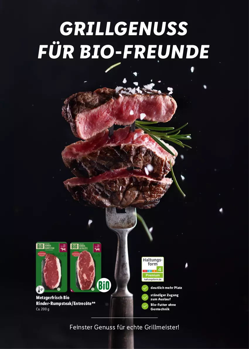 Aktueller Prospekt Lidl - Grillen - von 11.04 bis 23.09.2023 - strona 7 - produkty: bio, eis, ente, entrecôte, grill, LG, Meister, nuss, rind, rinder, rinder-rumpsteak, rum, rumpsteak, steak