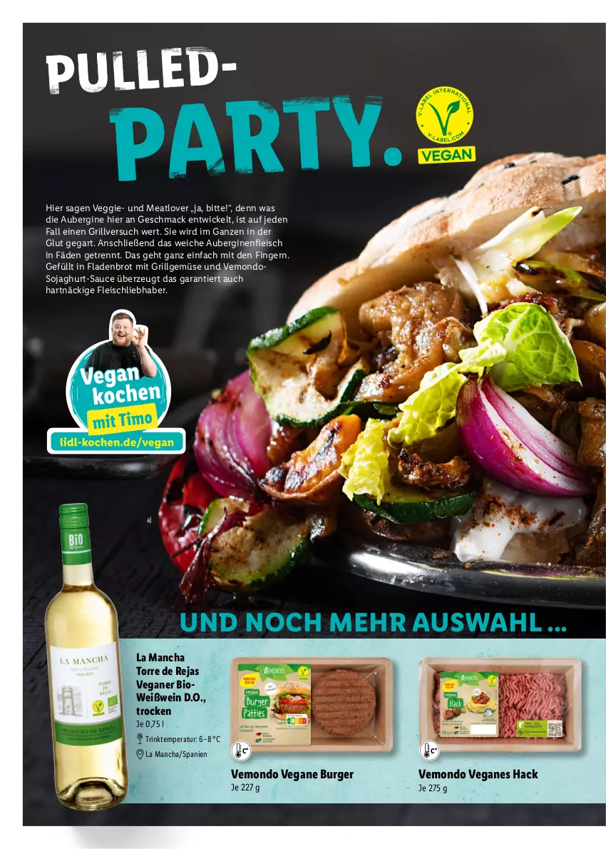 Aktueller Prospekt Lidl - Grillen - von 11.04 bis 23.09.2023 - strona 8 - produkty: aubergine, auberginen, bio, brot, burger, eis, Fladenbrot, fleisch, gin, grill, LG, mac, sauce, soja, Ti, veggie, wein, Weißwein, WICK