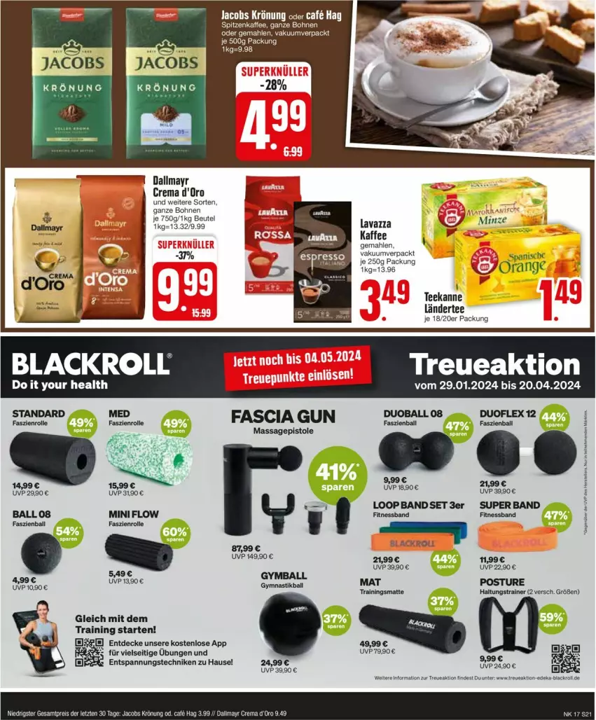 Aktueller Prospekt Edeka - Prospekte - von 22.04 bis 27.04.2024 - strona 21 - produkty: ball, beutel, bohne, bohnen, d'oro, dallmayr, decke, kaffee, lack, Ländertee, lavazza, minze, Nike, orange, tee, teekanne, Ti, Yo