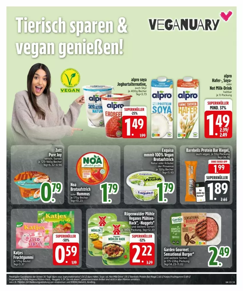 Aktueller Prospekt Edeka - Prospekte - von 13.01 bis 20.01.2025 - strona 11 - produkty: alpro, aufstrich, Becher, brot, brotaufstrich, drink, hafer, HP, joghur, joghurt, katjes, kräuter, natur, oder kräuter, Skyr, soya, Ti