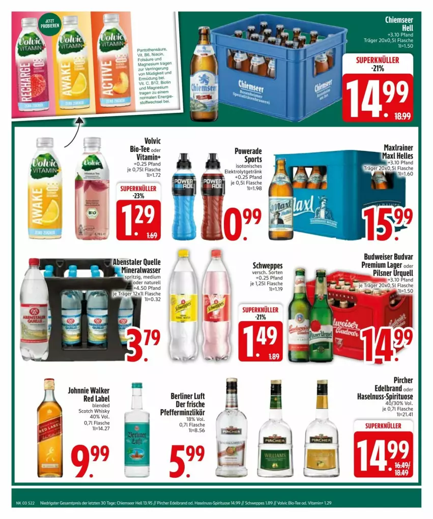 Aktueller Prospekt Edeka - Prospekte - von 13.01 bis 20.01.2025 - strona 24 - produkty: berliner, berliner luft, bio, budweiser, eis, Elektro, elle, flasche, getränk, haselnuss, likör, Maxl Helles, Maxlrainer, nuss, pfeffer, pfefferminzlikör, pils, pilsner, pilsner urquell, pircher, schweppes, Sport, tee, vita, volvic, whisky