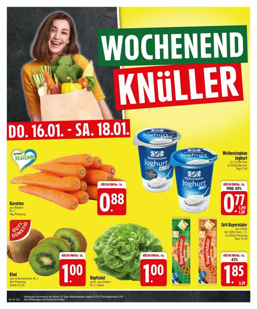 Aktueller Prospekt Edeka - Prospekte - von 13.01 bis 20.01.2025 - strona 28 - produkty: joghur, joghurt, karotten, kiwi, kopfsalat, salat, Ti, weihenstephan, zott