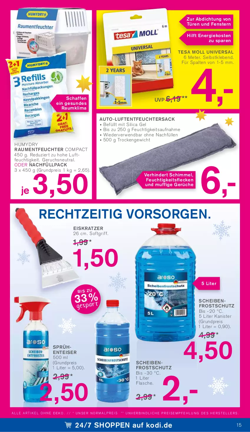 Aktueller Prospekt Kodi - Prospekte - von 05.11 bis 10.11.2022 - strona 15 - produkty: auto, eis, Eiskratzer, elle, ente, fenster, flasche, Luftentfeuchter, reis, rwe, sac, Scheibenfrostschutz, teller, tesa, Ti