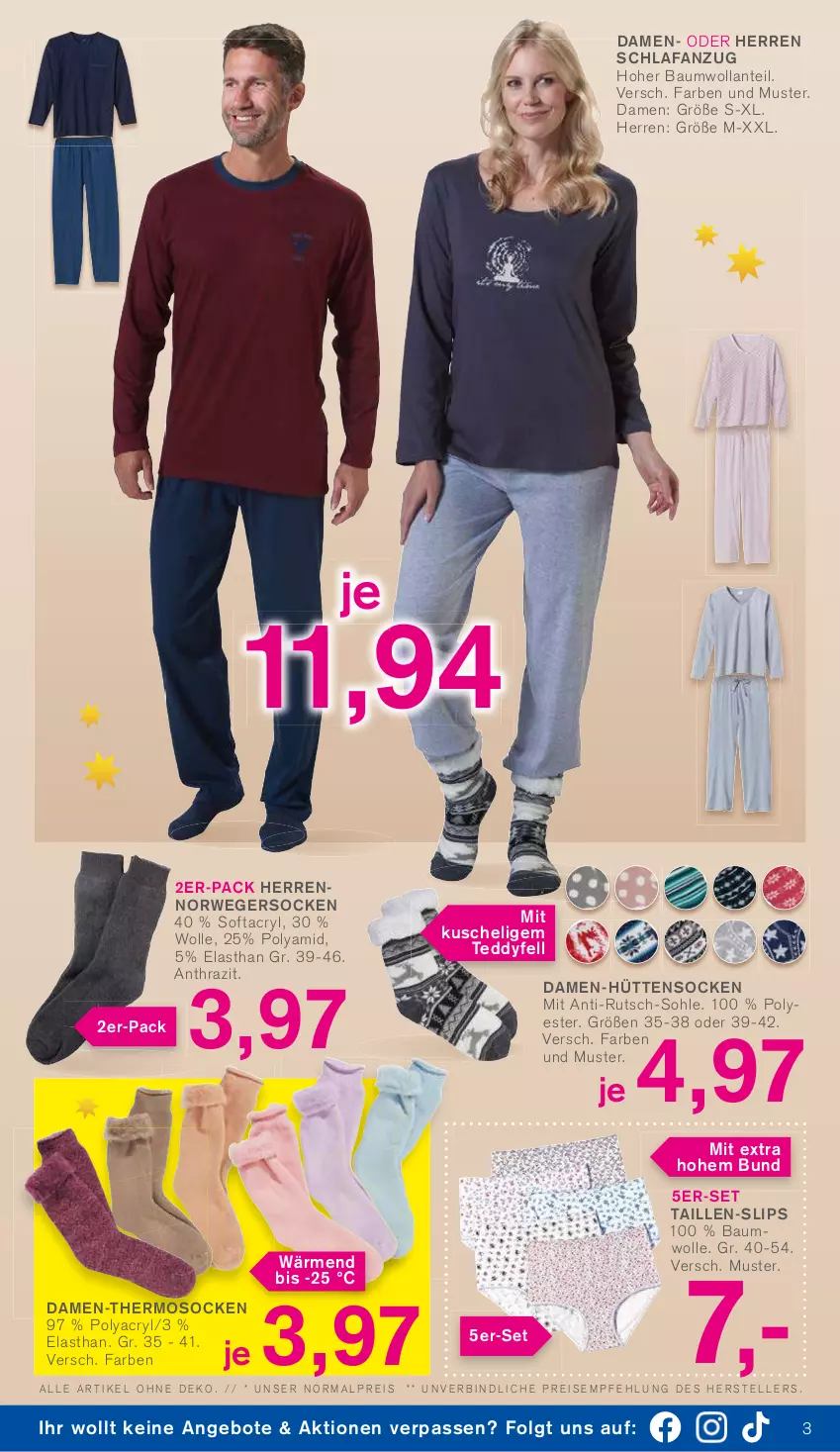 Aktueller Prospekt Kodi - Prospekte - von 05.11 bis 10.11.2022 - strona 3 - produkty: angebot, angebote, Anzug, Bau, baumwolle, eis, elle, LG, Norwegersocken, reis, rwe, Schlafanzug, slip, slips, socken, teller, Ti, wolle