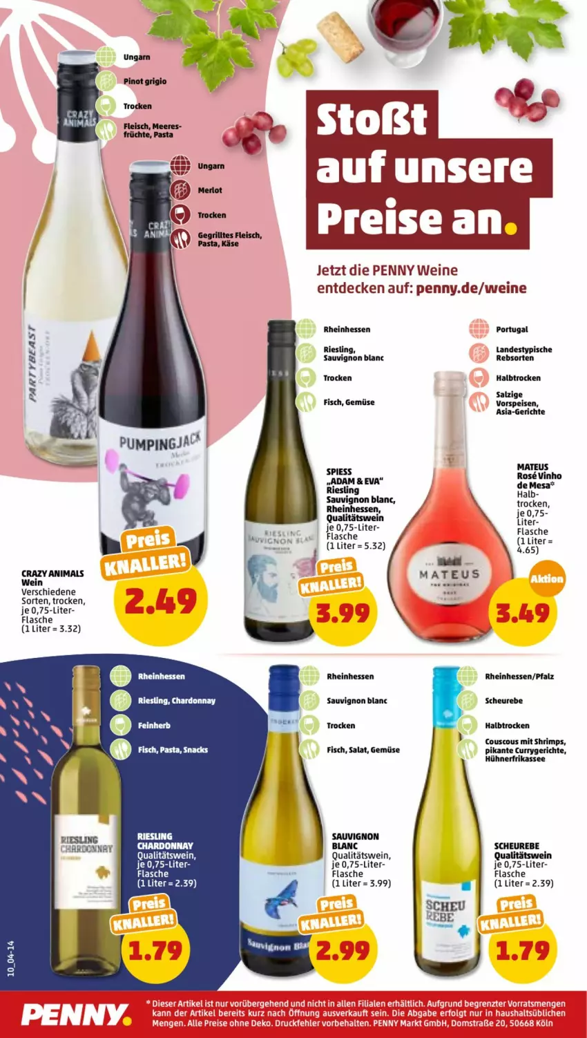 Aktueller Prospekt Penny - Prospekte - von 18.07 bis 23.07.2022 - strona 10 - produkty: chardonnay, couscous, curry, decke, eis, elle, fisch, flasche, fleisch, grill, Heu, hühner, Käse, mateus, nerf, pasta, qualitätswein, reis, riesling, salat, salz, sauvignon, sauvignon blanc, Ti, vorspeise, wein, weine, ZTE