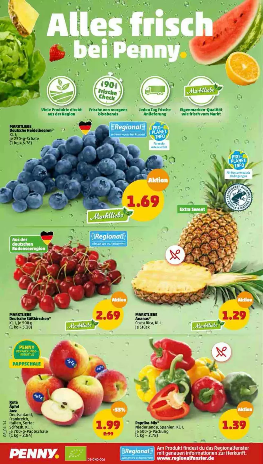 Aktueller Prospekt Penny - Prospekte - von 18.07 bis 23.07.2022 - strona 2 - produkty: beere, beeren, Cif, fenster, heidelbeere, heidelbeeren, kirsch, kirsche, kirschen, lion, Schal, Schale, Ti