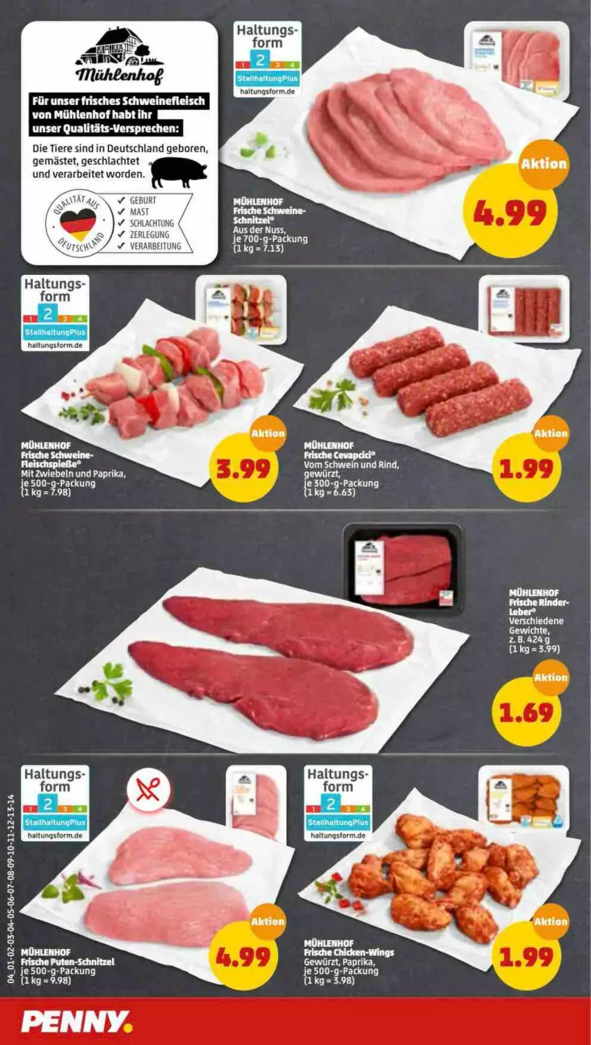 Aktueller Prospekt Penny - Prospekte - von 18.07 bis 23.07.2022 - strona 4 - produkty: eis, elle, fleisch, Fleischspieße, mit zwiebeln, paprika, pute, rind, rinder, schnitzel, tee, Ti, Tiere, zwiebel, zwiebeln