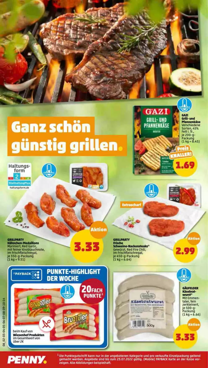 Aktueller Prospekt Penny - Prospekte - von 18.07 bis 23.07.2022 - strona 8 - produkty: angebot, angebote, chili, eis, fleisch, gewürz, Käse, leine, regal, tee, wiesenhof, wurst