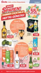 Gazetka promocyjna Famila - Prospekte - Gazetka - ważna od 23.07 do 23.07.2022 - strona 18 - produkty: beutel, cocktail, drink, eis, eiswürfel, elle, flasche, garnier, getränk, gin, ginger, ginger ale, licor, licor 43, likör, limette, limetten, Malibu, Mett, metten, orange, orangen, orangensaft, reis, rum, saft, säfte, schweppes, shake, Ti, würfel, zitrone, zitronen, zitronensaft, ZTE