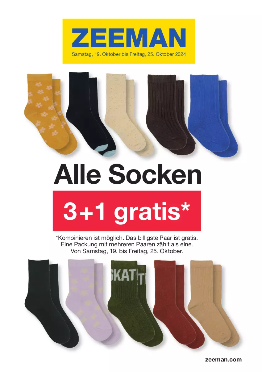 Aktueller Prospekt Zeeman - Prospekte - von 19.10 bis 25.10.2024 - strona 1 - produkty: socken, Ti