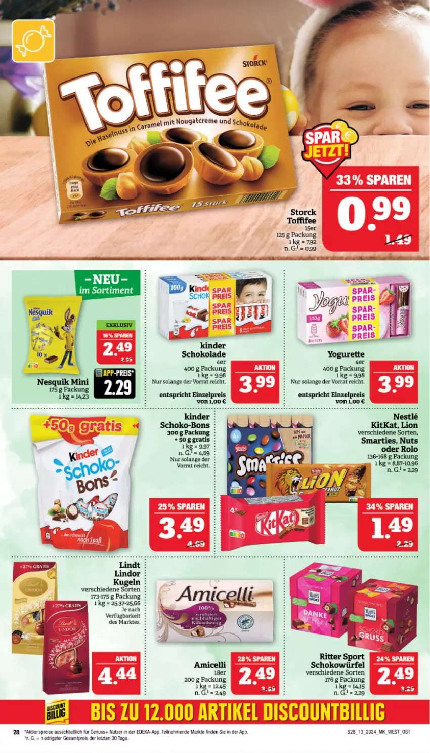 Aktueller Prospekt Marktkauf - Prospekt - von 24.03 bis 30.03.2024 - strona 28 - produkty: aktionspreis, amicelli, deka, eis, nesquik, nuss, reis, ritter, ritter sport, Sport, storck, Ti, Yo, yogurette, ZTE