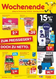 Gazetka promocyjna Netto Marken-Discount - Filial-Angebote - Gazetka - ważna od 20.08 do 20.08.2022 - strona 31 - produkty: angebot, backfisch, Bau, bestpreis, butter, creme, eis, erde, fisch, fischstäbchen, flüssigseife, froop, iglo, milch, Müller, müller froop, nivea, pasta, reis, retroshorts, sac, Seife, shorts, Ti, ZTE