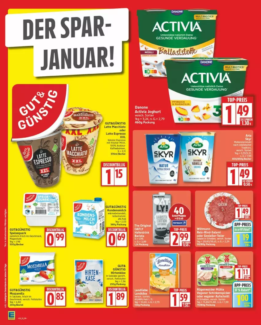 Aktueller Prospekt Edeka - Prospekte - von 05.01 bis 10.01.2026 - strona 12 - produkty: ACC, Becher, beutel, chia, eis, espresso, fisch, fische, Fischer, hirtenkäse, Käse, kondensmilch, latte, latte macchiato, mac, macchiato, milch, mozzarella, quark, rel, salz, speisequark, Ti, vanille