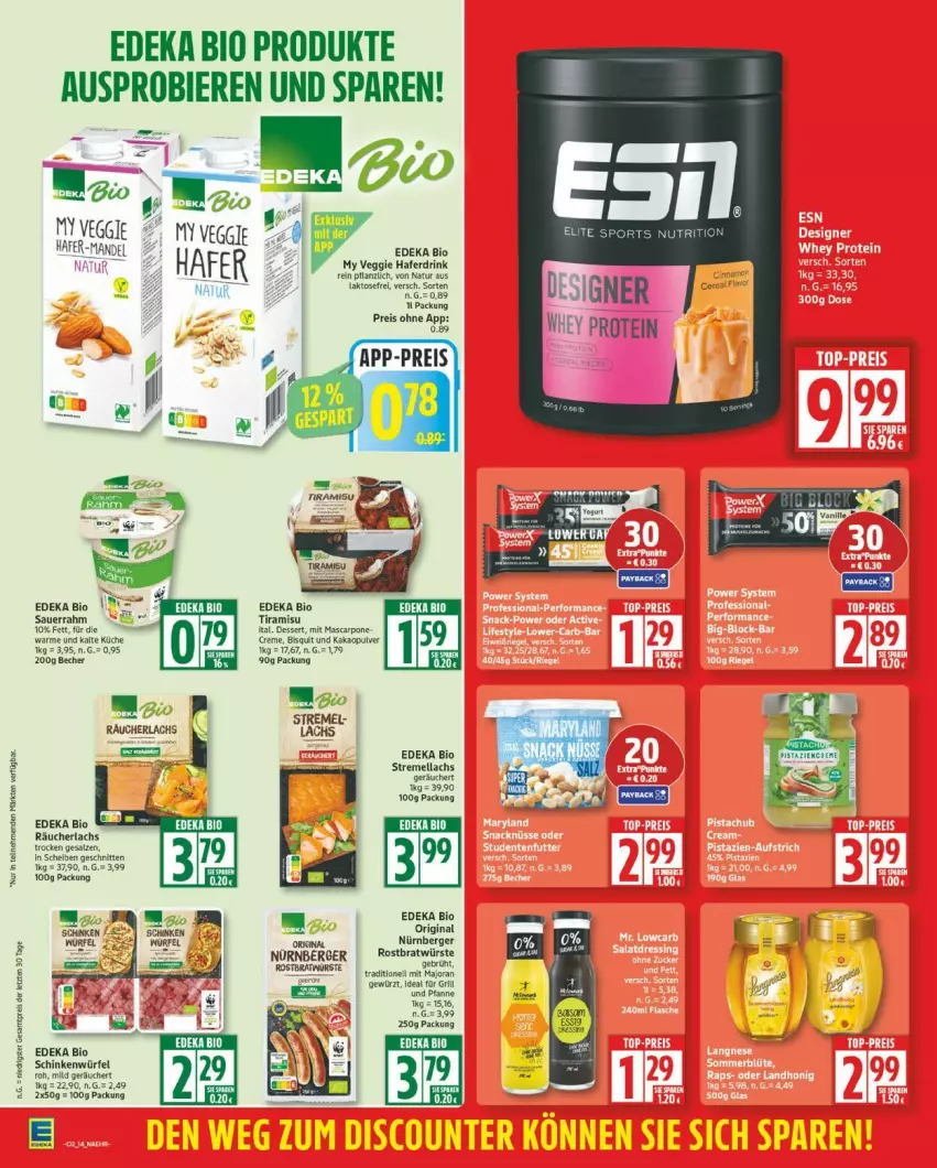 Aktueller Prospekt Edeka - Prospekte - von 05.01 bis 10.01.2026 - strona 14 - produkty: auer, Berger, bier, Biere, bio, creme, deka, dessert, edeka bio, eis, für grill und pfanne, gewürz, gin, grill, grill und pfanne, ideal für grill, ideal für grill und pfanne, kakao, küche, lachs, mascarpone, natur, nürnberger, pfanne, Rauch, raucherlachs, Räucherlachs, reis, salz, Sauerrahm, schinken, schnitten, Ti, tiramisu, und pfanne, veggie, würfel, ZTE