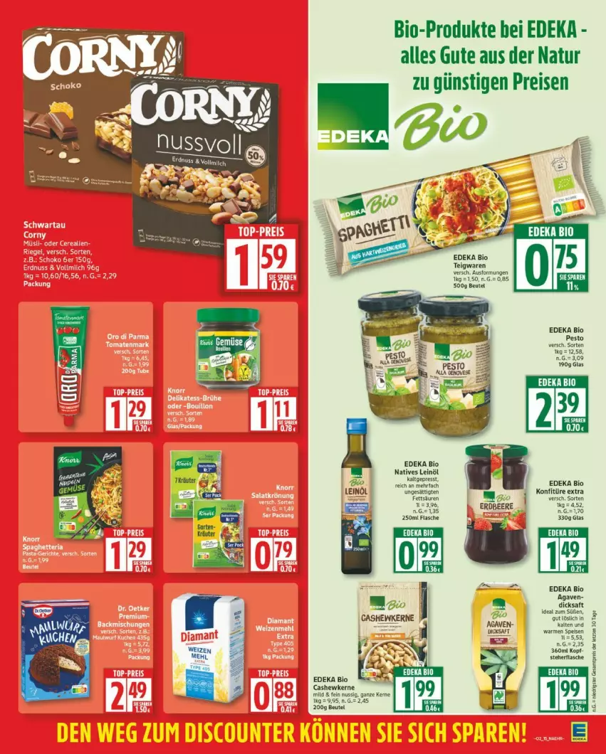 Aktueller Prospekt Edeka - Prospekte - von 05.01 bis 10.01.2026 - strona 15 - produkty: agaven, beutel, bio, Bose, deka, dicksaft, edeka bio, eis, flasche, konfitüre, konfitüre extra, leinöl, natur, reis, saft, teigwaren, Ti