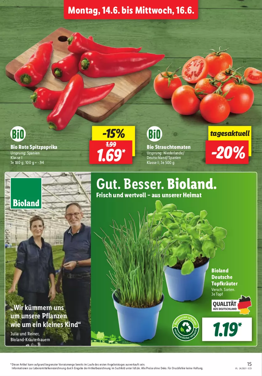 Aktueller Prospekt Lidl - Aktionsprospekt - von 14.06 bis 19.06.2021 - strona 15