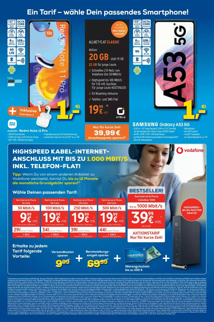 Aktueller Prospekt Euronics - Prospekte - von 15.06 bis 22.06.2022 - strona 11 - produkty: eis, reis, spee, telefon, Ti, vodafone